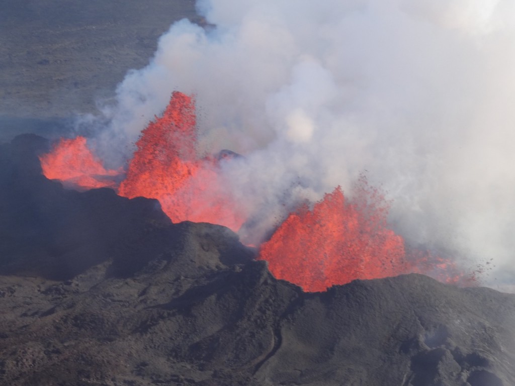Brodelnde Lava in Holuhraun. 16. September 2014
