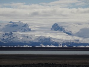 Die dampfende Lava in Holuhraun vor Dyngjujökull (Teil von Vatnajökull). 29.08.2015