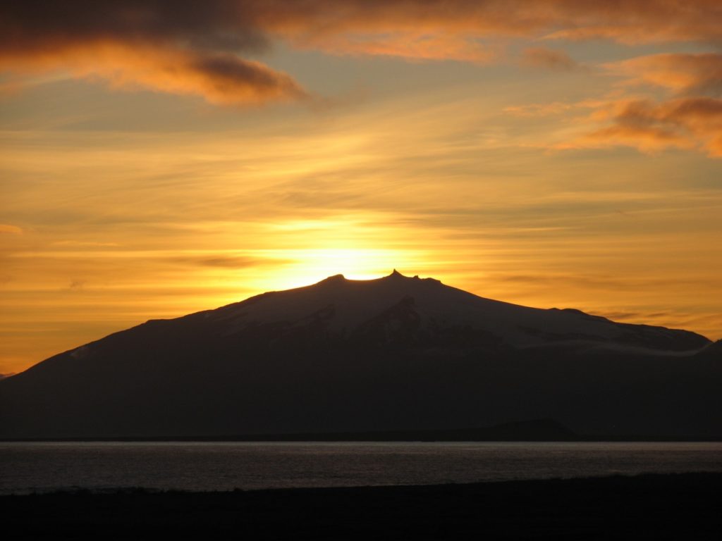 Sonnenuntergang am Snaefellsjökull. 22.09.2011