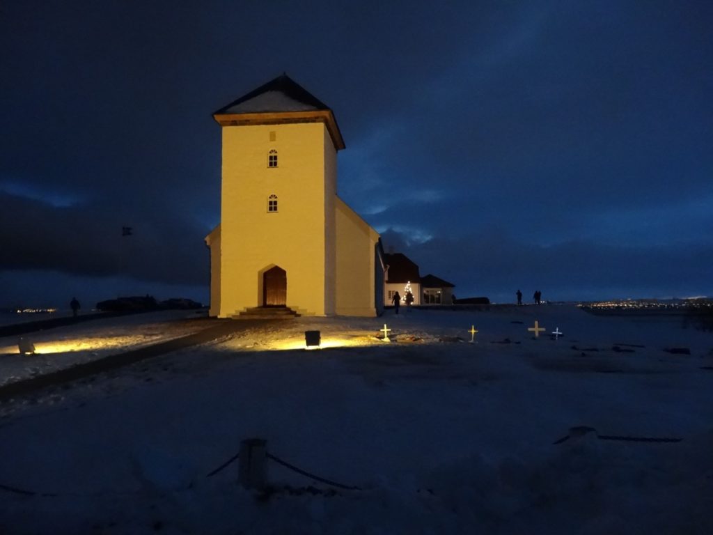 Präsidentenresidenz Bessastadir am Silvester. 31.12.2012